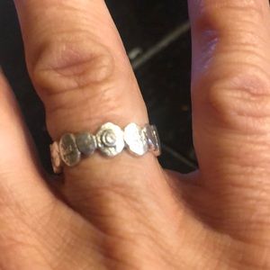 Stamped silver ring